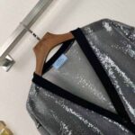 Prada Women Sequin-Embroidered Tulle Cardigan-Black – Bild 6