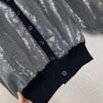 Prada Women Sequin-Embroidered Tulle Cardigan-Black – Bild 8