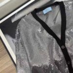 Prada Women Sequin-Embroidered Tulle Crop Top-Black - Bild 5