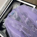 Prada Women Sequin-Embroidered Tulle Crop Top-Purple - immagine 4