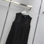 Prada Women Sleeveless Round-neck Re-Nylon Mini-Dress-Black - Imagen 4