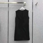 Prada Women Sleeveless Round-neck Re-Nylon Mini-Dress-Black - Imagen 3