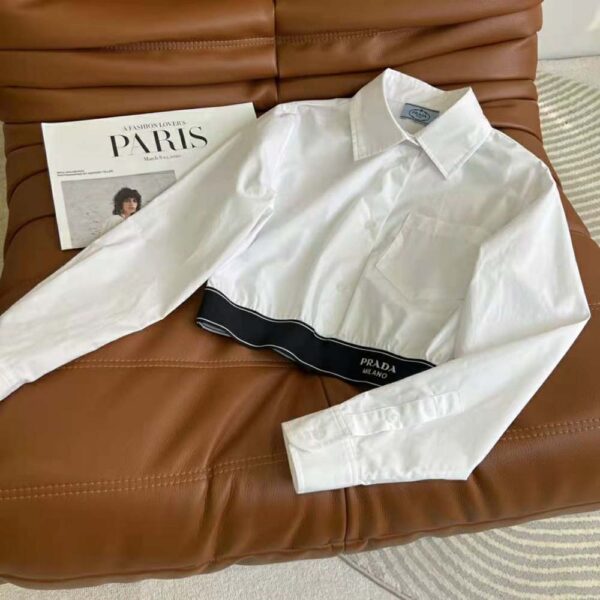 Prada Women Stretch Poplin Shirt with a Hybrid Design Reinvents (2)