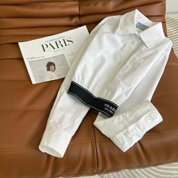 Prada Women Stretch Poplin Shirt with a Hybrid Design Reinvents (3)