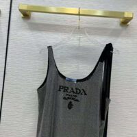 Prada Women Studded Chiffon Dress with a Fluid Silhouette (1)