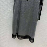 Prada Women Studded Chiffon Dress with a Fluid Silhouette (1)