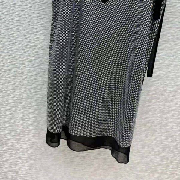 Prada Women Studded Chiffon Dress with a Fluid Silhouette (6)