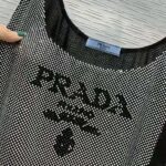 Prada Women Studded Chiffon Dress with a Fluid Silhouette – Bild 7