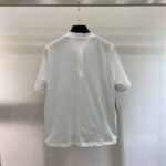 Prada Women Studded Chiffon and Jersey T-shirt-White - Imagen 3