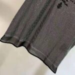 Prada Women Studded Chiffon and Jersey T-shirt-White - Imagen 8