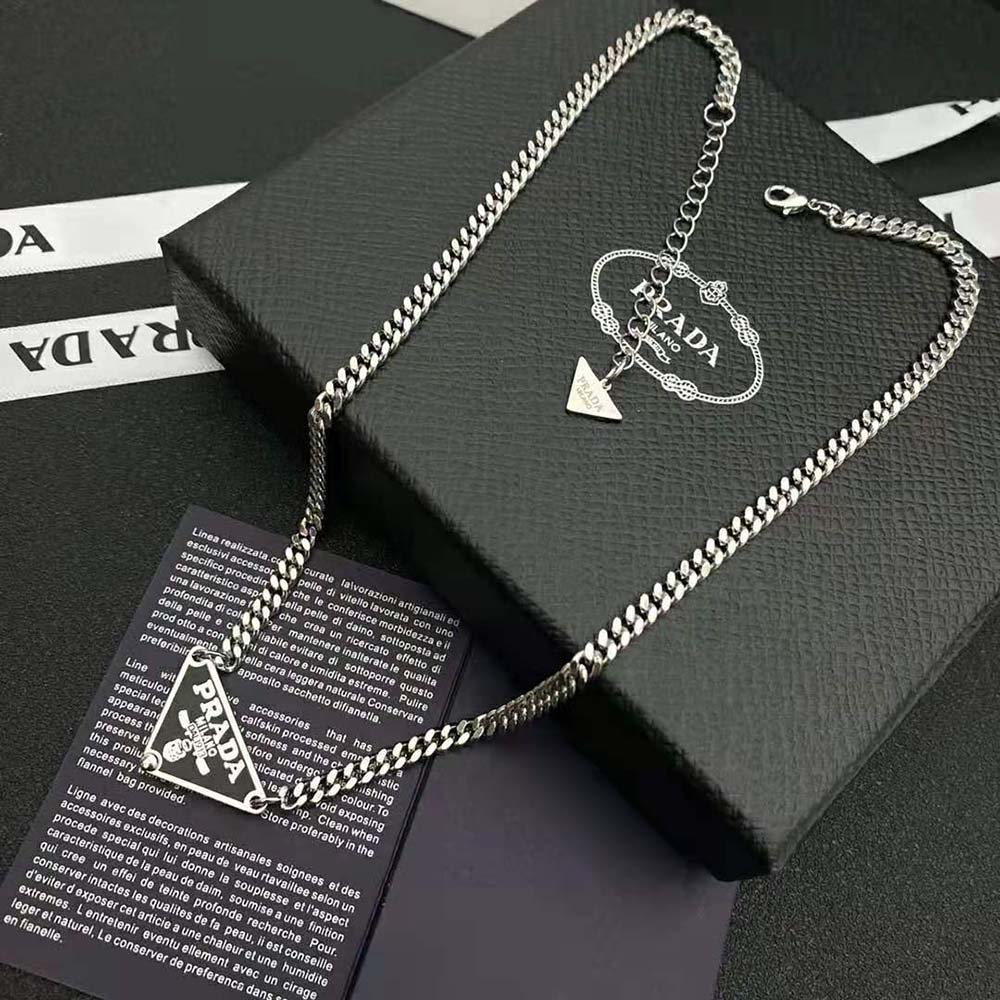 Prada Women Symbole Necklace-Black