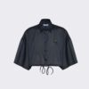 Prada Women Technical Silk Shirt-Black