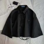 Prada Women Technical Silk Shirt-Black - Image 3