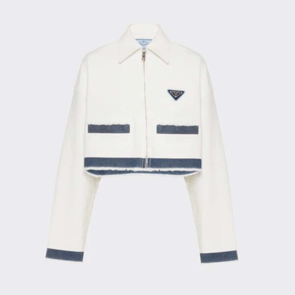 Prada Women Typical Selvedge Denim Jacket-White (1)