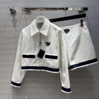 Prada Women Typical Selvedge Denim Jacket-White (1)