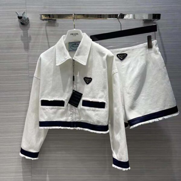 Prada Women Typical Selvedge Denim Jacket-White (2)