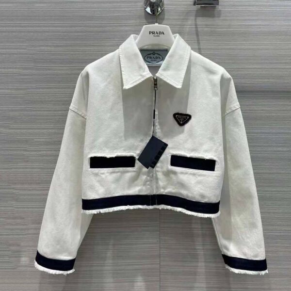 Prada Women Typical Selvedge Denim Jacket-White (3)