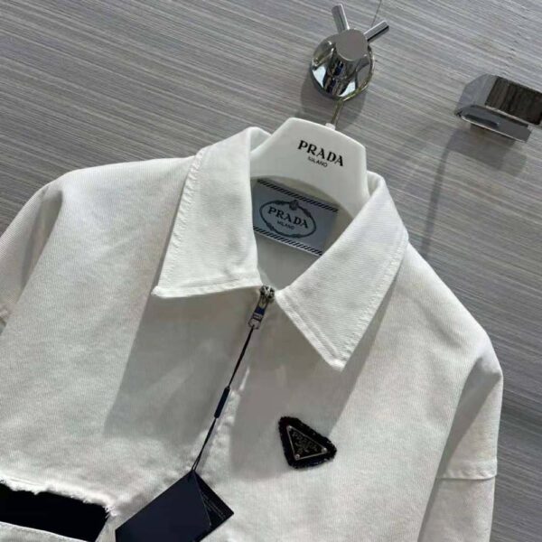 Prada Women Typical Selvedge Denim Jacket-White (5)