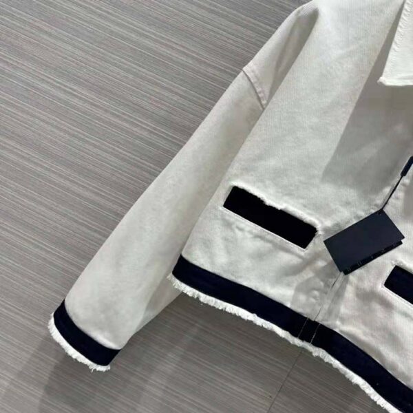 Prada Women Typical Selvedge Denim Jacket-White (9)