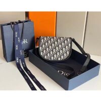 Dior Unisex CD Gallop Messenger Bag Beige Black Oblique Jacquard Grained Calfskin (5)
