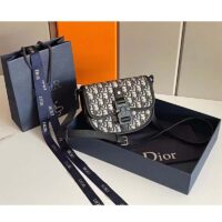 Dior Unisex CD Gallop Messenger Bag Beige Black Oblique Jacquard Grained Calfskin (5)