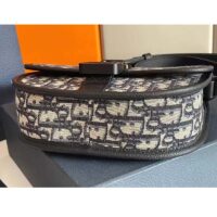 Dior Unisex CD Gallop Messenger Bag Beige Black Oblique Jacquard Grained Calfskin (5)