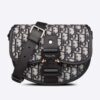 Dior Unisex CD Gallop Messenger Bag Beige Black Oblique Jacquard Grained Calfskin