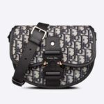Dior Unisex CD Gallop Messenger Bag Beige Black Oblique Jacquard Grained Calfskin