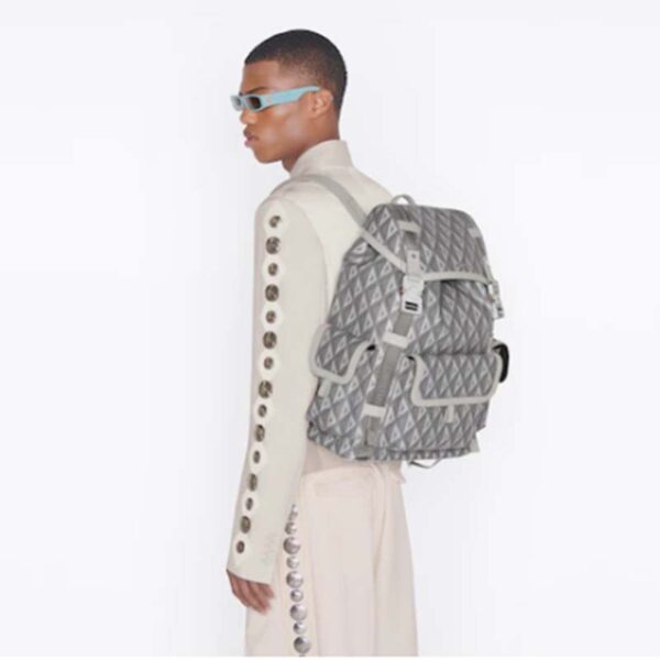 Dior Unisex CD Hit The Road Backpack Dior Gray CD Diamond Canvas (12)