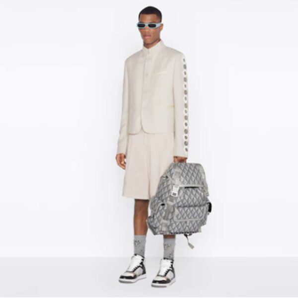 Dior Unisex CD Hit The Road Backpack Dior Gray CD Diamond Canvas (4)