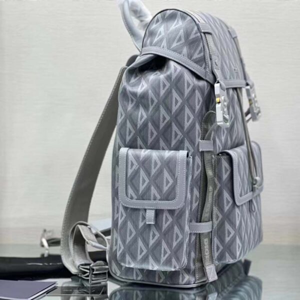 Dior Unisex CD Hit The Road Backpack Dior Gray CD Diamond Canvas (7)