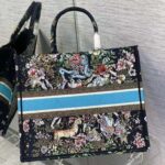 Dior Unisex CD Large Book Tote Blue Multicolor D-Constellation Embroidery - Image 3