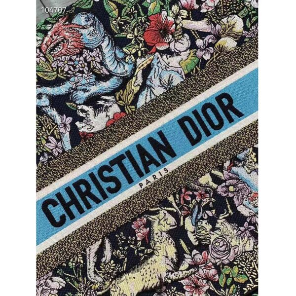 Dior Unisex CD Large Book Tote Blue Multicolor D-Constellation Embroidery (7)
