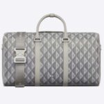 Bolsa de lona unisex Dior CD Lingot 50 de lona gris con diseño de diamantes CD