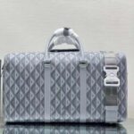 Dior Unisex CD Lingot 50 Duffle Bag Gray CD Diamond Canvas - Imagen 2