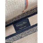 Dior Unisex CD Medium Lady D-Lite Bag Beige Jute Canvas Embroidered Dior Union Motif – Image 10