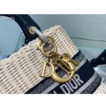 Dior Unisex CD Mini Lady Dior Bag Natural Wicker Blue Dior Oblique Jacquard - Imagen 9