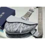 Dior Unisex CD Saddle Bag Gray CD Diamond Canvas Smooth Calfskin - immagine 4