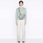 Dior Unisex CD Saddle Bag Gray CD Diamond Canvas Smooth Calfskin - immagine 11