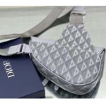 Dior Unisex CD Saddle Bag Gray CD Diamond Canvas Smooth Calfskin - immagine 5