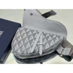 Dior Unisex CD Saddle Bag Gray CD Diamond Canvas Smooth Calfskin - immagine 6