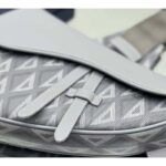Dior Unisex CD Saddle Bag Gray CD Diamond Canvas Smooth Calfskin - immagine 7