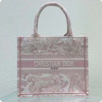 Dior Unisex CD Small Book Tote Fluorescent Pink Toile De Jouy Transparent Canvas (10)