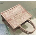 Dior Unisex CD Small Book Tote Fluorescent Pink Toile De Jouy Transparent Canvas - Image 6