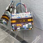 Dior Unisex CD Small Dior Book Tote Latte Dior Ciel De Rêve Embroidery - Image 4