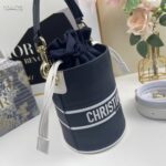 Dior Unisex CD Small Dior Vibe Bucket Bag Blue Navy Smooth Calfskin - Bild 6
