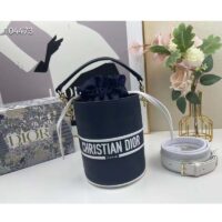 Dior Unisex CD Small Dior Vibe Bucket Bag Blue Navy Smooth Calfskin (4)