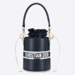 Dior Unisex CD Small Dior Vibe Bucket Bag Blue Navy Smooth Calfskin