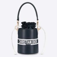 Dior Unisex CD Small Dior Vibe Bucket Bag Blue Navy Smooth Calfskin (4)