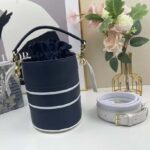 Dior Unisex CD Small Dior Vibe Bucket Bag Blue Navy Smooth Calfskin - Bild 5